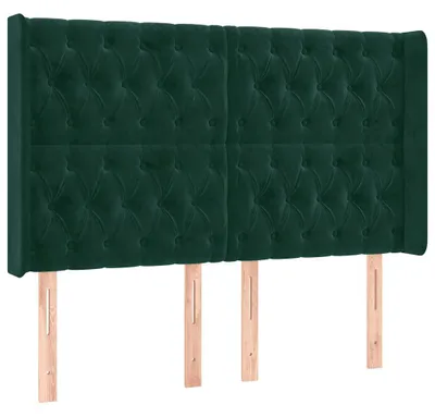 Produktbild von vidaXL Kopfteil mit Ohren Dunkelgrün 147x16x118/128 cm Samt