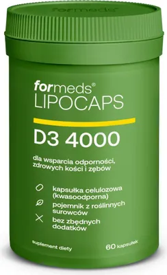 Productafbeelding van ForMeds Lipocaps, liposomale vitamine D3, 4000 IE, 60 capsules