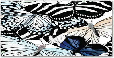 Produktbild von Tulup® Leinwandbild - 140x70 cm - Wandkunst - Drucke auf Leinwand - Leinwanddruck  - Tiere - Schwarz - Schmetterling Blumen