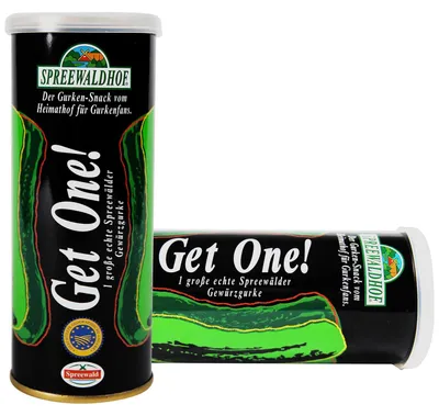 Produktbild von Gurken Snack Get One - Die Gewürzgurke aus der Dose (1 Gurke / 100 g)
