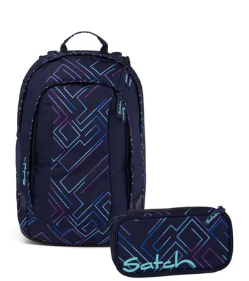 Produktbild von Satch Air Purple Laser Schulrucksack Set 2tlg.