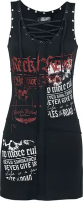 Produktbild von Rock Rebel by EMP Damen schwarzes rockiges Kleid mit Schnürung L