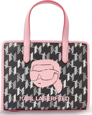 Produktbild von Karl Lagerfeld K Ikonik 2.0 Frauen Monogramm Tote Tasche Schwarz Rosa – Einheitsgröße / Schwarz Rosa