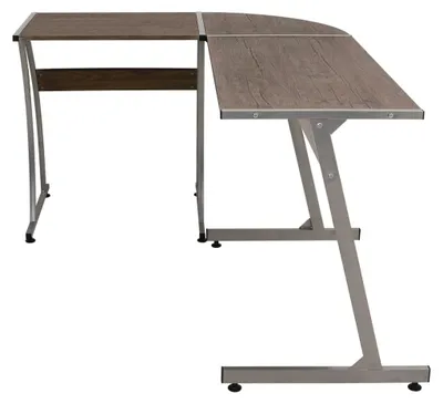 Produktbild von Moderner Eckschreibtisch aus hochwertigem Holz, braun