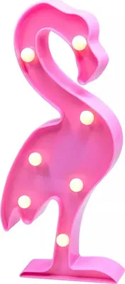 Obrázok produktu pre Osvetlený nápis LED, 3D stojaci plameniak ružový, cca 30 x 14 x 2,8 cm