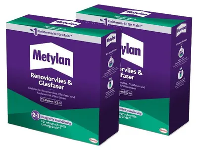 Produktbild von Metylan Renoviervlies & Glasfaser Pulver, Faltschachtel, 2x500g