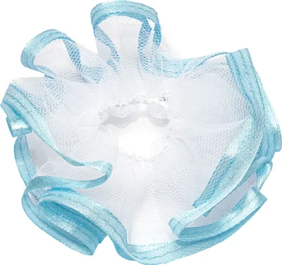 Zdjęcie produktu dla NKlaus Rękaw na świecę komunijną tiul 12x9cm kapinos jasnoniebieski satynowa wstążka 14433