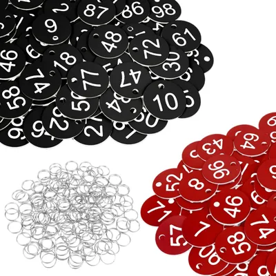 Image de Lot de 200 étiquettes en plastique numérotées pour clés et organisation