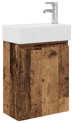Immagine prodotto di Mobile bagno con rubinetto Legno antico 45,5 x 22,5 x 84 cm