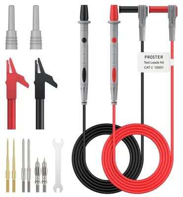 13-in-1 Messleitungsset 4 mm Bananenstecker, 3 Sonden, Krokodilklemmen