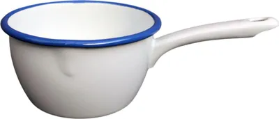 Produktbild von Emaille Stieltopf weiß/blau