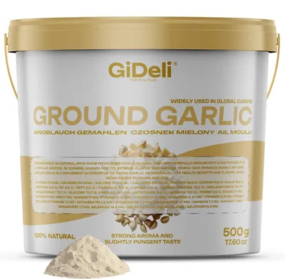 Produktbild von Knoblauchpulver Gemahlen 500g Naturrein Fleisch Gemüse Fisch Intensiv GiDeli