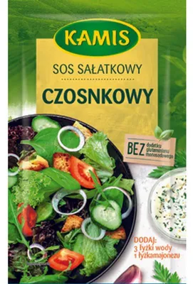 Zdjęcie produktu dla Kamis Sos Sałatkowy Czosnkowy - Mieszanka Przypraw do Sałatek Czosnkowa 8g