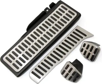 Produktbild von Sport Pedale + Fußstütze (Hand- Schaltung) in Schwarz / Silber für Seat Altea / Altea XL / Leon 1P / Toledo 5P