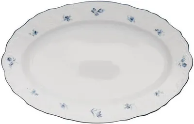 Produktbild von Thun 1794 Ovale Schale, 39 cm, tschechisches Porzellan, Bernadotte, blaue Rosen, Thun