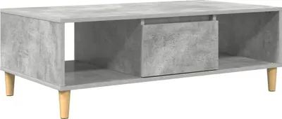 Image de vidaXL Table basse, gris béton, 102 x 55 x 35 cm, matériau de bois