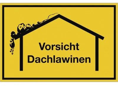 Produktbild von Dreifke® Winterschild, Vorsicht Dachlawinen, Alu, 400x300 mm