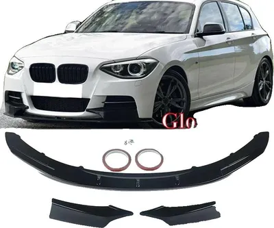 Productafbeelding van Voorbumperlip, vervaardigd van hoogwaardig ABS-kunststof, lengte 177 mm, breedte 49 mm, hoogte 11 mm, ontworpen voor M-sport bumpers