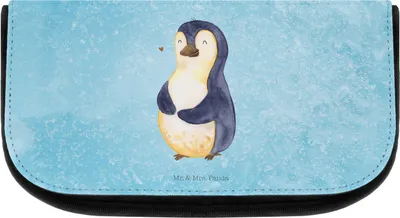 Produktbild von Mr. & Mrs. Panda kulturtäschchen Pinguin Diät - Eisblau - Geschenk, Abnehmen, kosmetiktasche klein, Selbstliebe, kosmetiktäschchen, Beauty Bag, Kulturbeutel, Pinguine