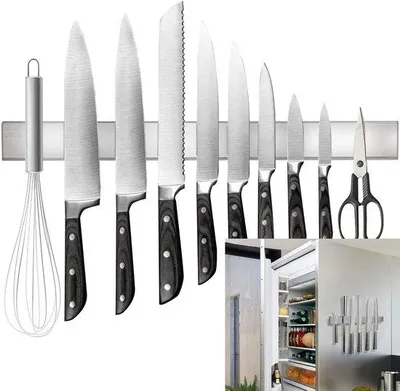 Produktbild von Famanu Magnetische Messerhalter 43,2 cm - Edelstahl, starke Magnete, modernes Design