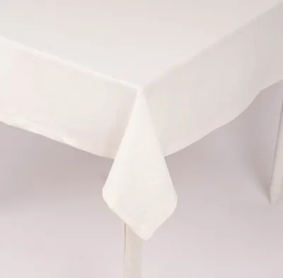 Produktbild von SCHÖNER LEBEN. Tischdecke Bio Ramie Leinenoptik uni cremeweiß Größe 130x220cm