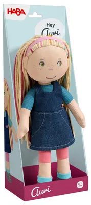 Produktbild von HABA Stoffpuppe Auri 30 cm - Weichpuppe mit Regenbogen Haaren ab 18 Monaten
