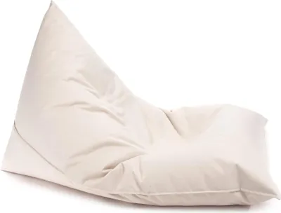Produktbild von Ecopuf, Lazy Dreieckiger Sitzsack, Sessel Outdoor Pouf, Bean Bag, Creme Nc18, Mittelgroß