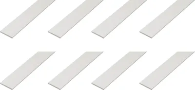 Produktbild von Alberts 8 x Flachstahl, PVC, weiß, 25 x 2 mm, Länge 2 m