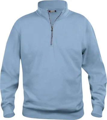 Produktbild von Basic Half-Zip Sweatshirt aus Polyester-Baumwoll-Mischung mit Rippenbündchen