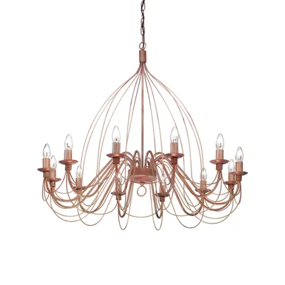 Produktbild von Shabby Chic-Provençal Court Metall-Kronleuchter Corten 12 Lichter E14