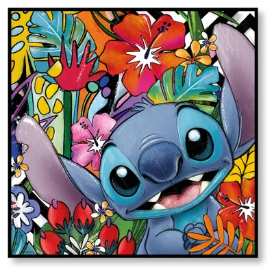 Image de Gilde Disney, Bild, quadratisch, "Stitch", Holz, Leinwand, mehrfarbig, VE 1, L. 3.8 cm, B. 70 cm, H. 70 cm 81467 8055267580033