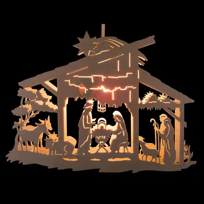 Produktbild von Fensterbild Christgeburt im Stall (25cm) von Kunstgewerbe Taulin