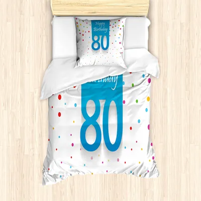 Produktbild von ABAKUHAUS Bunt Bettbezug Set für Einzelbetten, Polka Dots Geburtstag, Milbensicher Allergiker geeignet mit Kissenbezug, Mehrfarbig
