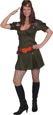 Produktbild von Gr. 34/36 Military Girl Kleid,Gürtel,Mütze Kostüm