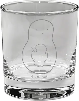 Produktbild von Mr. & Mrs. Panda Glas für Gin Avocado Kern - Transparent - Geschenk, Tumbler, Longdrinkglas, Spruch Leben, Lächeln, Tonic, Pflanze
