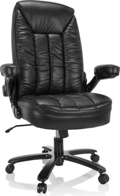 Produktbild von hjh OFFICE XXL Drehstuhl INSTRUCTOR III Bürostuhl gepolstert bis 220 kg belastbar mit abklappbaren Armlehnen Kunstleder für Büro, Zuhause