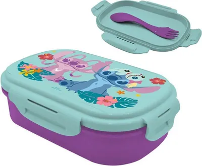 Produktbild von Lilo & Stitch Brotdose + Besteck Island Design Kinder