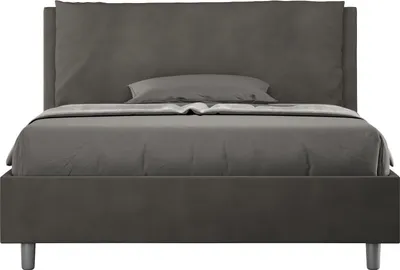 Produktbild von ITYHOME - Gepolstertes Bett mit Bettkasten 140x210 mit Mikrofaserbezug Grau Antea Large