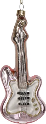 Produktbild von Christbaumschmuck Glas 14,6cm Gitarre Figur Rosa