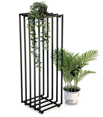 Zdjęcie produktu dla DanDiBo Stojak na kwiaty Metal Czarny Kwadrat 96609 Stojak na rośliny Stół boczny Nowoczesny Design Indoor Outdoor