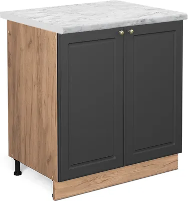 Produktbild von Spülenunterschrank Vicco Fame-Line Anthrazit-Gold 80 cm , AP Marmor, Model 45732