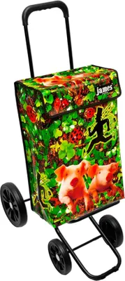 Produktbild von James Einkaufstrolley - LUCKY - stabiler Einkaufswagen mit individuellem Design - einfarbig: grün in Ausführung: Quattro-4Raeder