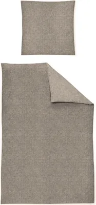 Produktbild von Irisette Flausch-Baumwolle Bettwäsche-Garnitur Loyd-8835 Größe 155x200+80x80 cm Farbe silber-11