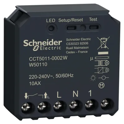 Immagine prodotto di Attuatore di commutazione Wiser di Schneider Electric da incasso a 1 canale CCT5011-0002W (CCT5011-0002W)