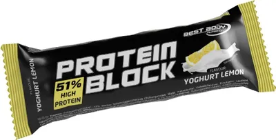 Produktbild von Best Body Nutrition - Protein Block - 90 g Riegel, 1 x 90 g Riegel, Geschmack: Yoghurt Lemon