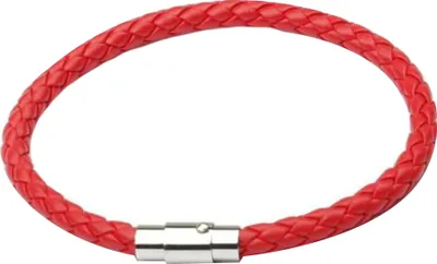 Produktbild von Uni Kunstleder geflochtenes Armband Armband Magnetverschluss Armreif Schmuck-Rot