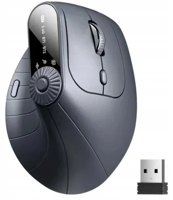 Zdjęcie produktu dla PIONOWA MYSZ BEZPRZEWODOWA MYSZKA WERTYKALNA ERGONOMICZNA WiFi Bluetooth BT