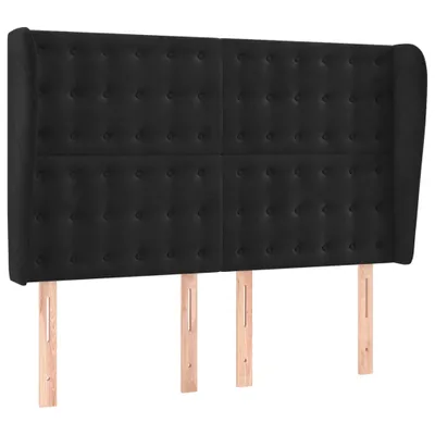 Produktbild von vidaXL Kopfteil mit Ohren Schwarz 147x23x118/128 cm Samt