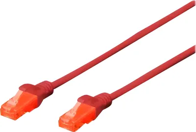 Produktbild von DIGITUS Patchkabel Cat6 U/UTP 2xRJ45 1.0m rot LSZH