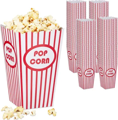 Image de Sachets de pop-corn réutilisables, lot de 100, style cinéma